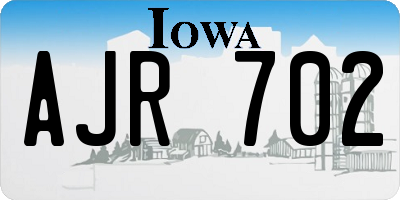 IA license plate AJR702
