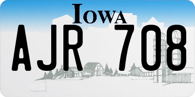IA license plate AJR708