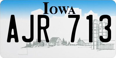 IA license plate AJR713