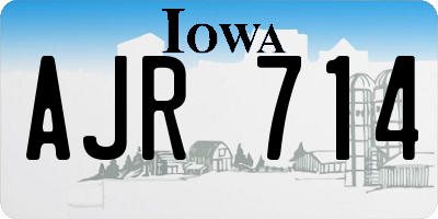 IA license plate AJR714
