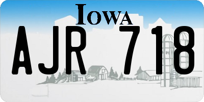 IA license plate AJR718