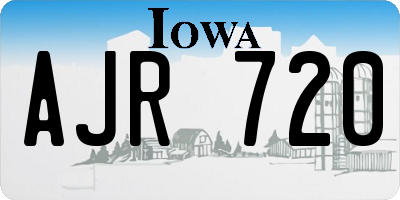 IA license plate AJR720