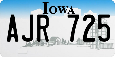 IA license plate AJR725