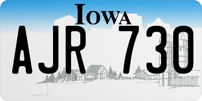 IA license plate AJR730