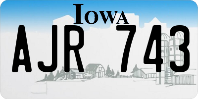 IA license plate AJR743