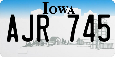 IA license plate AJR745