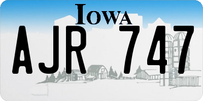 IA license plate AJR747