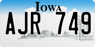 IA license plate AJR749
