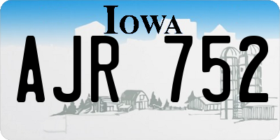 IA license plate AJR752