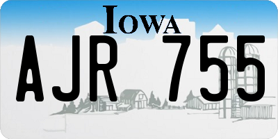 IA license plate AJR755