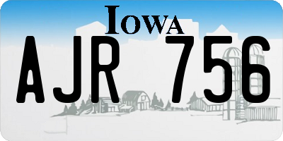 IA license plate AJR756