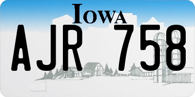 IA license plate AJR758