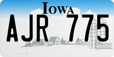 IA license plate AJR775