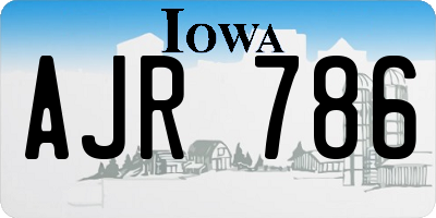 IA license plate AJR786