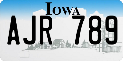 IA license plate AJR789