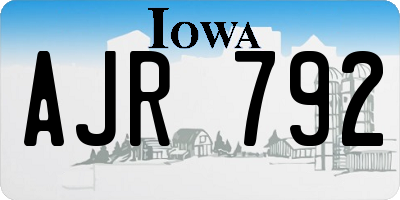 IA license plate AJR792
