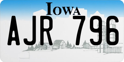 IA license plate AJR796