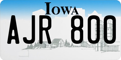 IA license plate AJR800