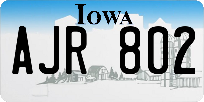 IA license plate AJR802