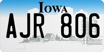 IA license plate AJR806