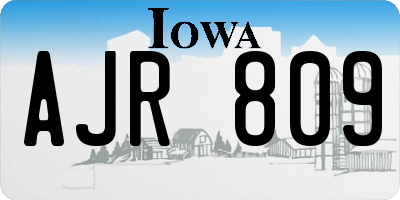 IA license plate AJR809