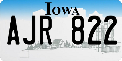 IA license plate AJR822