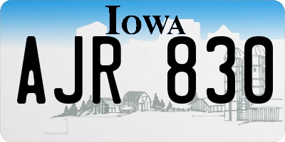 IA license plate AJR830