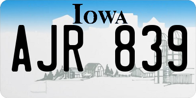 IA license plate AJR839