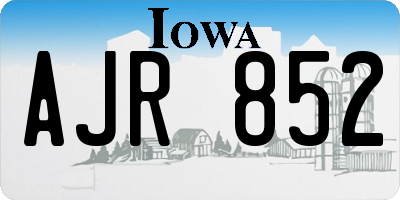 IA license plate AJR852