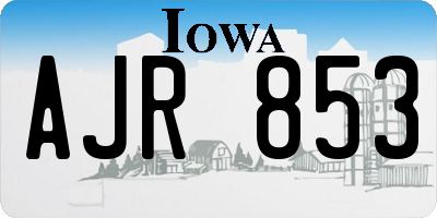 IA license plate AJR853