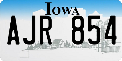 IA license plate AJR854