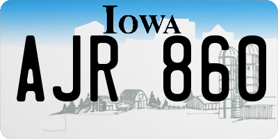 IA license plate AJR860