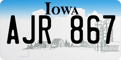 IA license plate AJR867