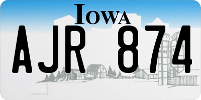 IA license plate AJR874
