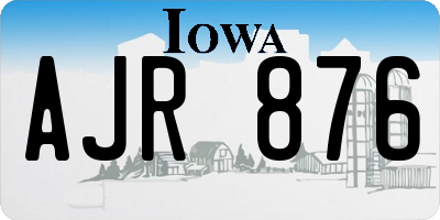 IA license plate AJR876