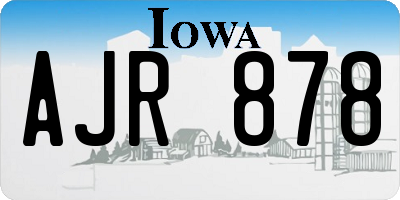 IA license plate AJR878