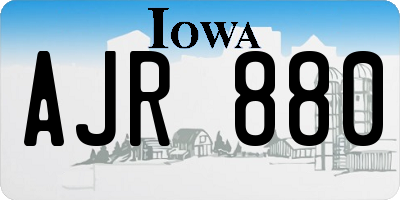 IA license plate AJR880
