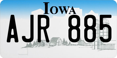 IA license plate AJR885