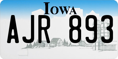 IA license plate AJR893