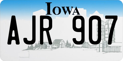IA license plate AJR907
