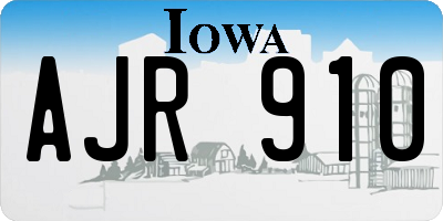 IA license plate AJR910