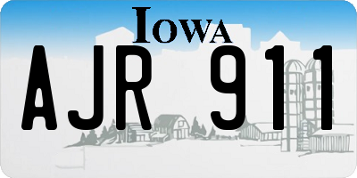 IA license plate AJR911