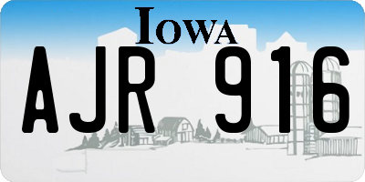 IA license plate AJR916