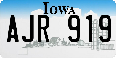 IA license plate AJR919