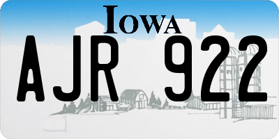 IA license plate AJR922