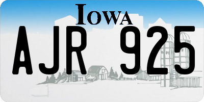 IA license plate AJR925