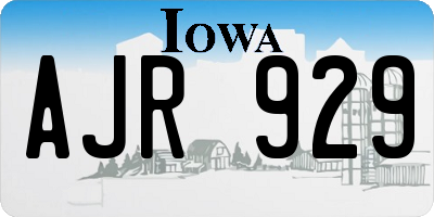 IA license plate AJR929