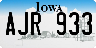 IA license plate AJR933