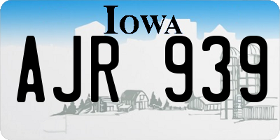 IA license plate AJR939