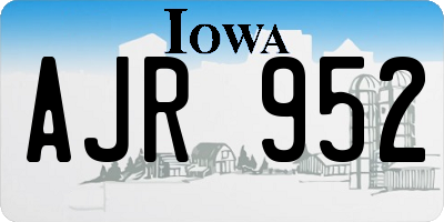 IA license plate AJR952